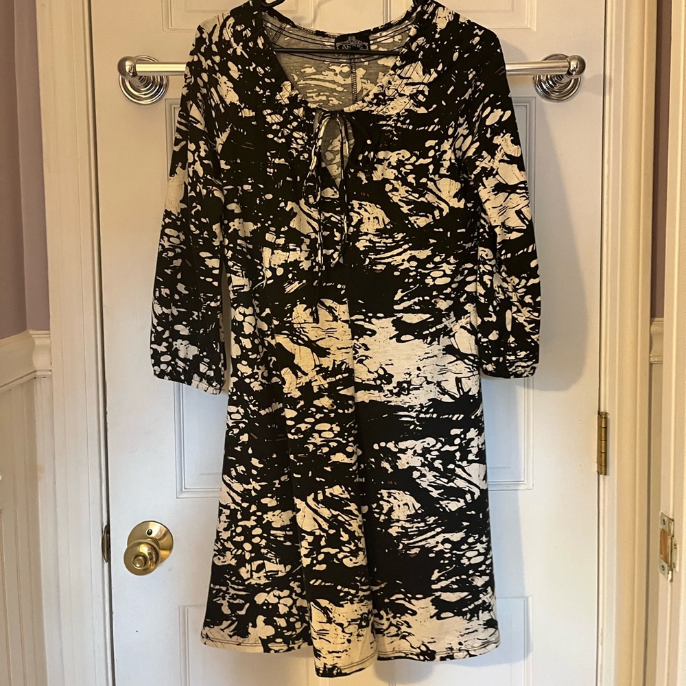 black and white dress